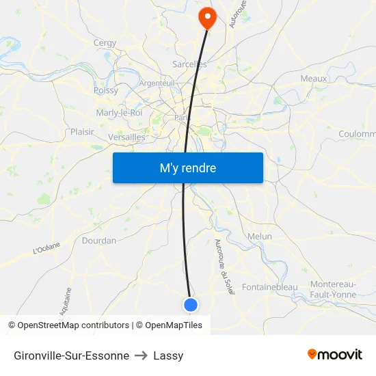 Gironville-Sur-Essonne to Lassy map