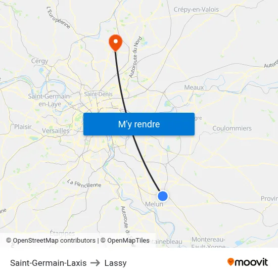 Saint-Germain-Laxis to Lassy map