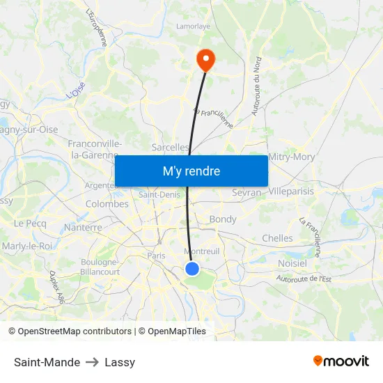 Saint-Mande to Lassy map