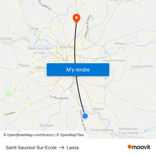 Saint-Sauveur-Sur-Ecole to Lassy map