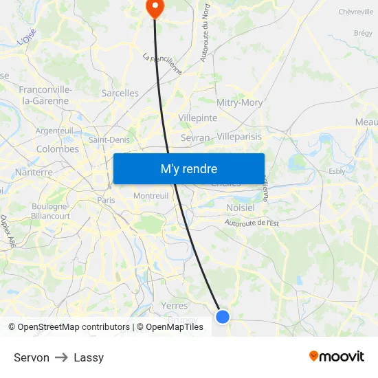 Servon to Lassy map