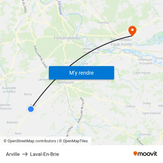 Arville to Laval-En-Brie map