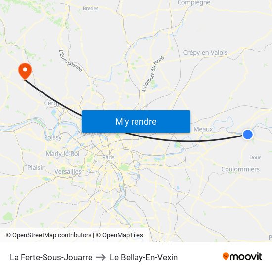 La Ferte-Sous-Jouarre to Le Bellay-En-Vexin map