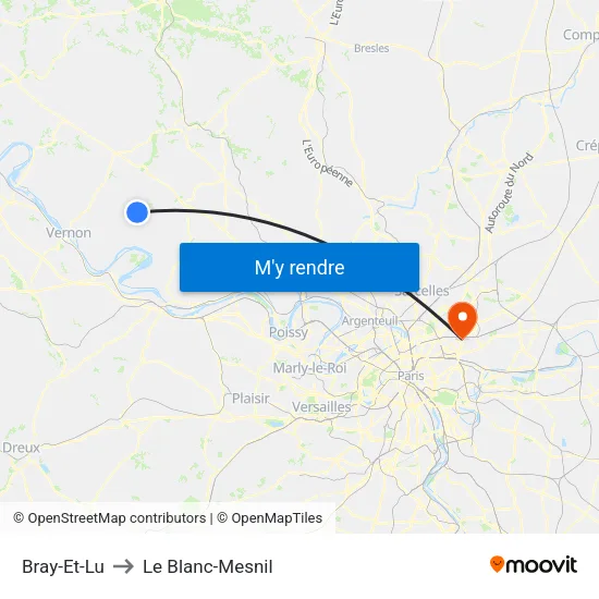 Bray-Et-Lu to Le Blanc-Mesnil map