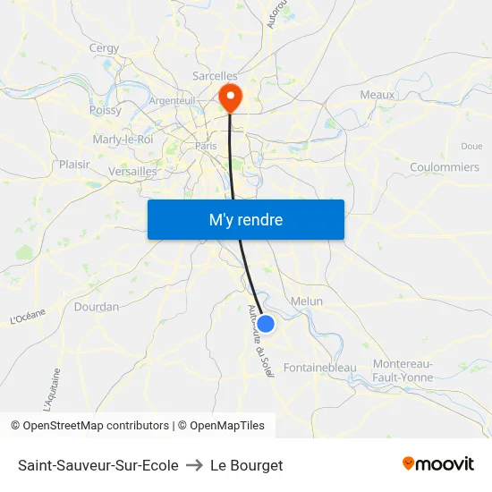 Saint-Sauveur-Sur-Ecole to Le Bourget map