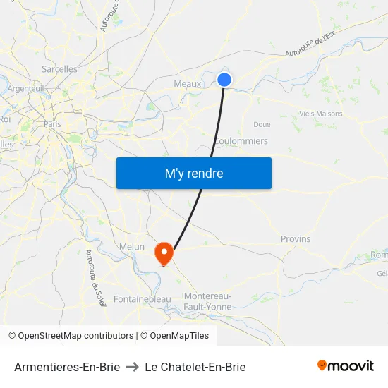 Armentieres-En-Brie to Le Chatelet-En-Brie map