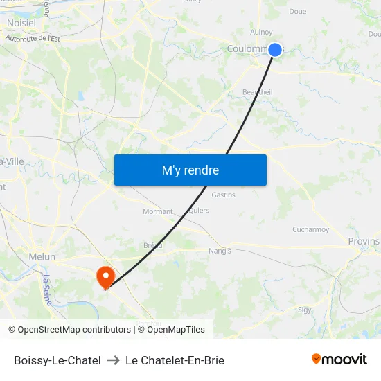 Boissy-Le-Chatel to Le Chatelet-En-Brie map