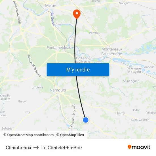 Chaintreaux to Le Chatelet-En-Brie map