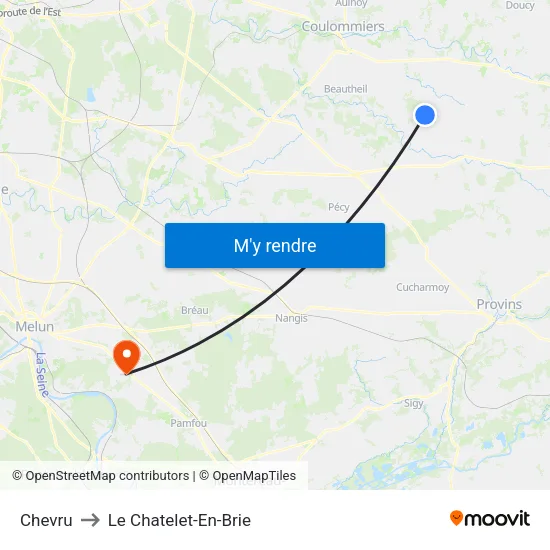 Chevru to Le Chatelet-En-Brie map