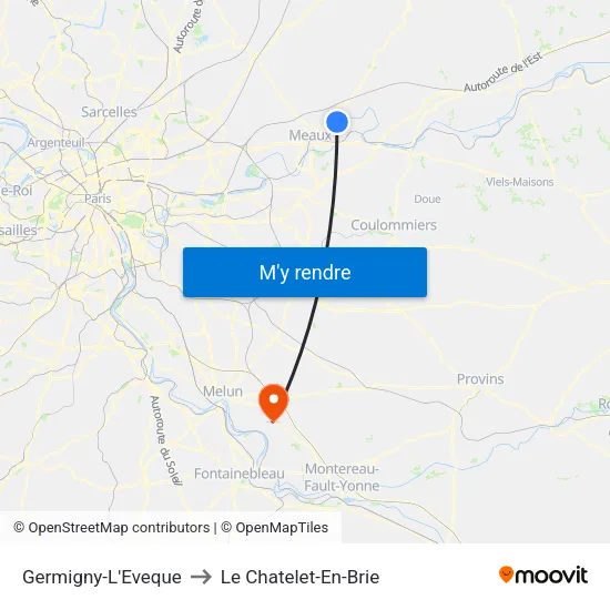 Germigny-L'Eveque to Le Chatelet-En-Brie map
