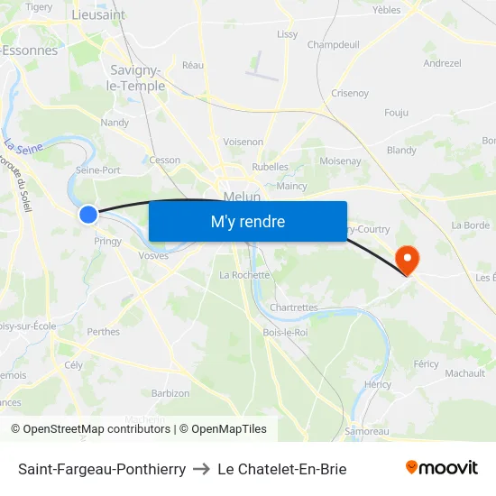 Saint-Fargeau-Ponthierry to Le Chatelet-En-Brie map