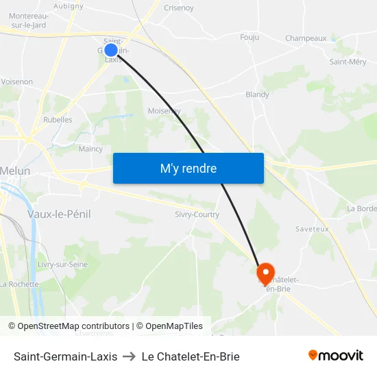 Saint-Germain-Laxis to Le Chatelet-En-Brie map