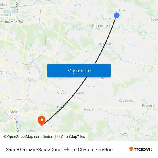 Saint-Germain-Sous-Doue to Le Chatelet-En-Brie map