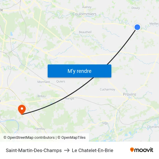Saint-Martin-Des-Champs to Le Chatelet-En-Brie map