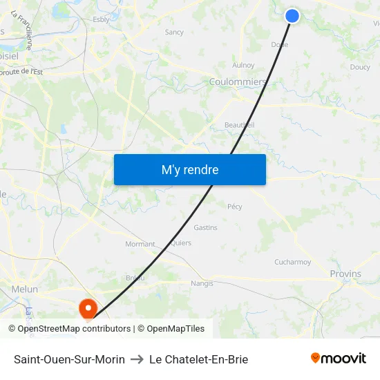Saint-Ouen-Sur-Morin to Le Chatelet-En-Brie map