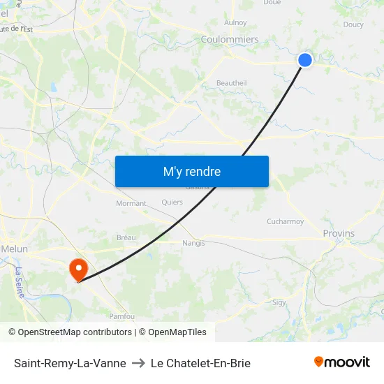 Saint-Remy-La-Vanne to Le Chatelet-En-Brie map