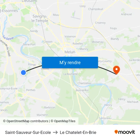 Saint-Sauveur-Sur-Ecole to Le Chatelet-En-Brie map