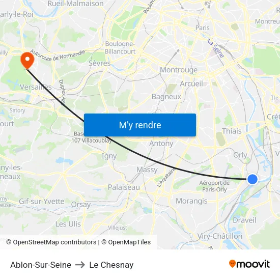 Ablon-Sur-Seine to Le Chesnay map