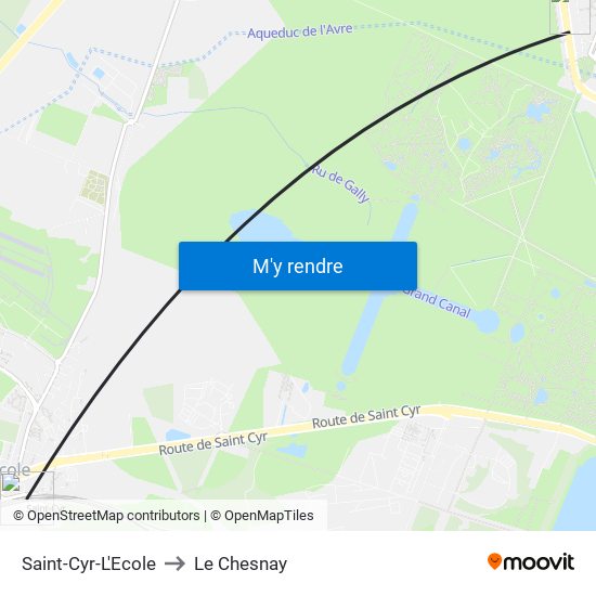 Saint-Cyr-L'Ecole to Le Chesnay map