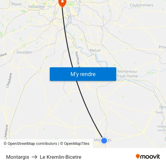 Montargis to Le Kremlin-Bicetre map