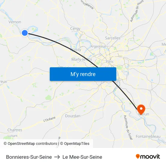 Bonnieres-Sur-Seine to Le Mee-Sur-Seine map