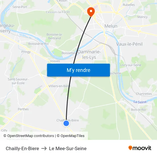 Chailly-En-Biere to Le Mee-Sur-Seine map