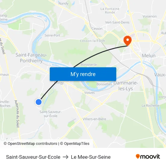 Saint-Sauveur-Sur-Ecole to Le Mee-Sur-Seine map