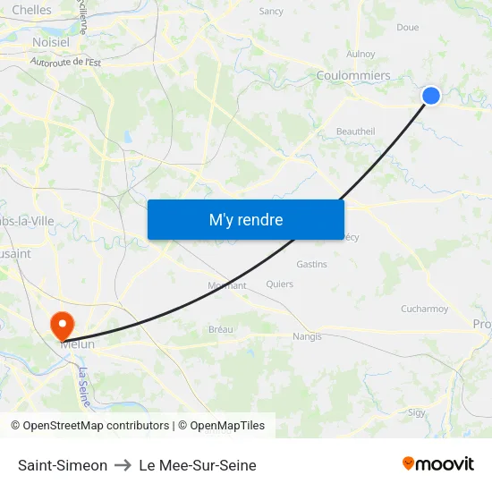 Saint-Simeon to Le Mee-Sur-Seine map