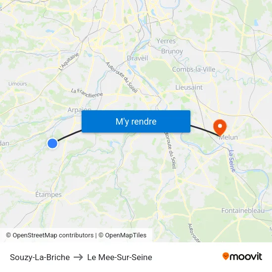 Souzy-La-Briche to Le Mee-Sur-Seine map