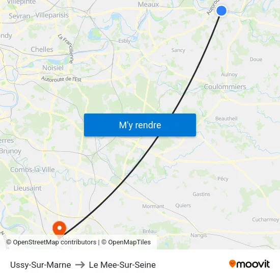Ussy-Sur-Marne to Le Mee-Sur-Seine map