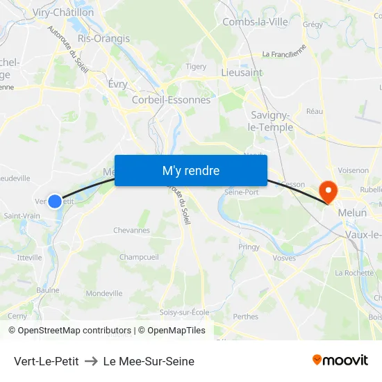 Vert-Le-Petit to Le Mee-Sur-Seine map
