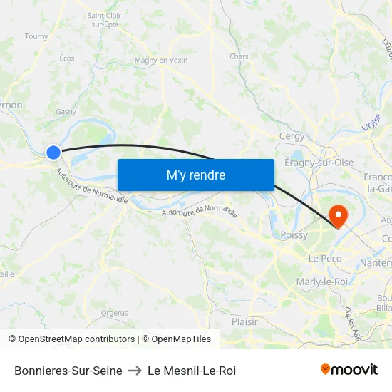 Bonnieres-Sur-Seine to Le Mesnil-Le-Roi map