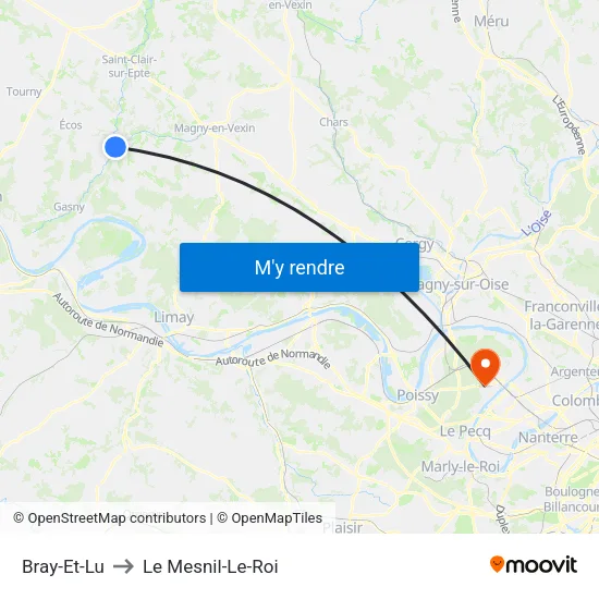Bray-Et-Lu to Le Mesnil-Le-Roi map