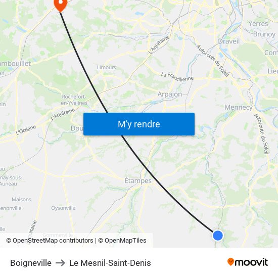 Boigneville to Le Mesnil-Saint-Denis map