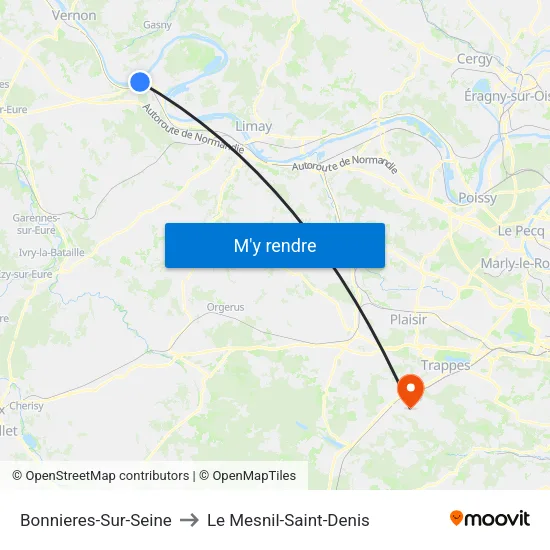 Bonnieres-Sur-Seine to Le Mesnil-Saint-Denis map