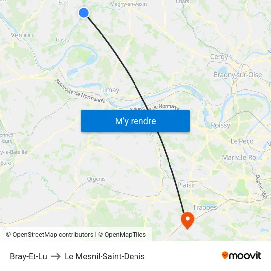 Bray-Et-Lu to Le Mesnil-Saint-Denis map