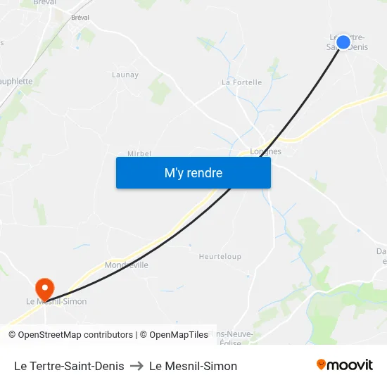 Le Tertre-Saint-Denis to Le Mesnil-Simon map