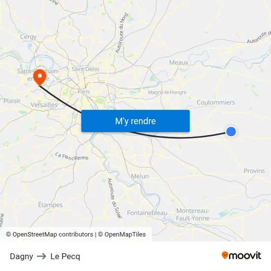 Dagny to Le Pecq map