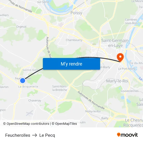Feucherolles to Le Pecq map