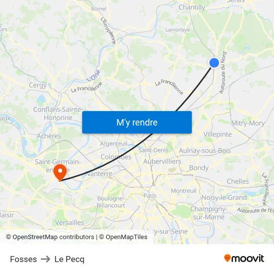 Fosses to Le Pecq map