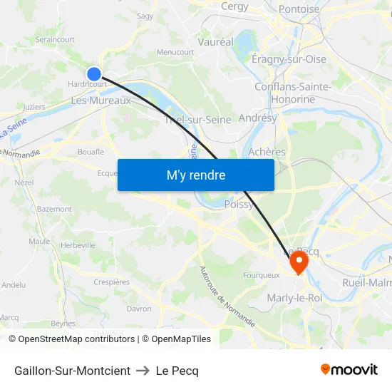 Gaillon-Sur-Montcient to Le Pecq map