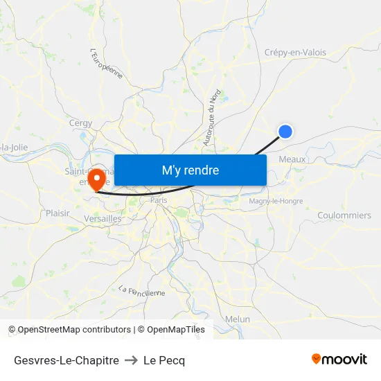 Gesvres-Le-Chapitre to Le Pecq map