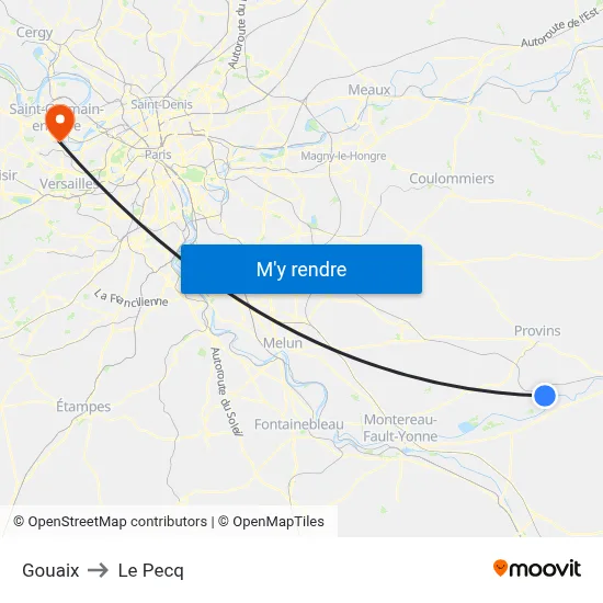 Gouaix to Le Pecq map