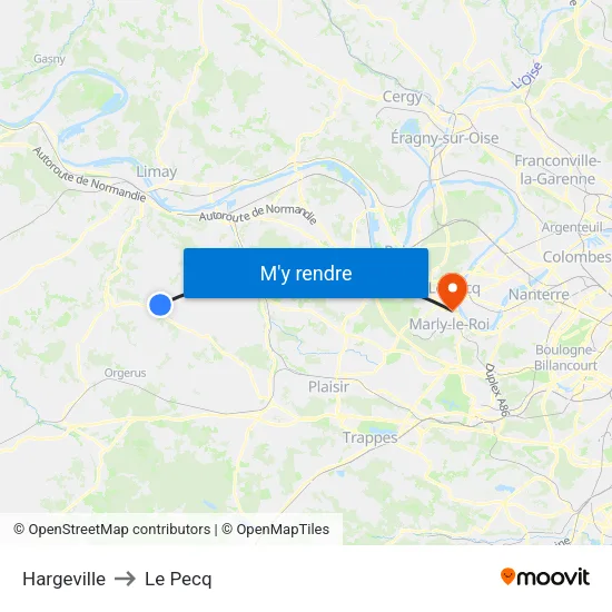 Hargeville to Le Pecq map