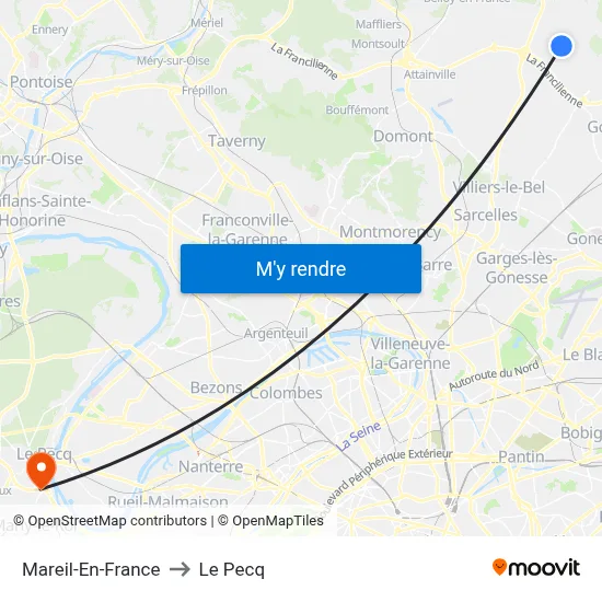 Mareil-En-France to Le Pecq map