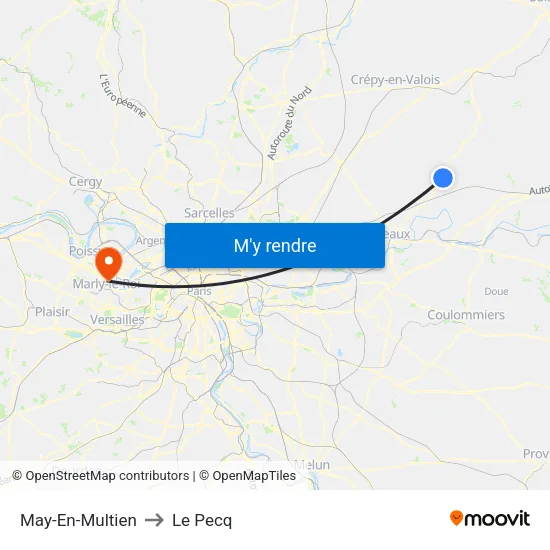 May-En-Multien to Le Pecq map