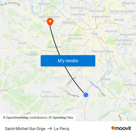 Saint-Michel-Sur-Orge to Le Pecq map