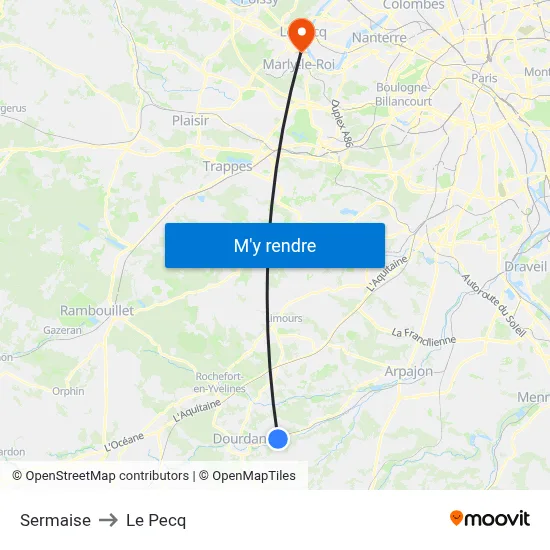 Sermaise to Le Pecq map