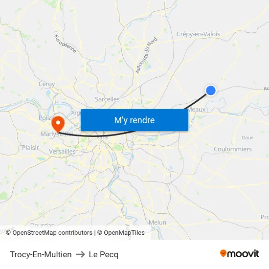 Trocy-En-Multien to Le Pecq map