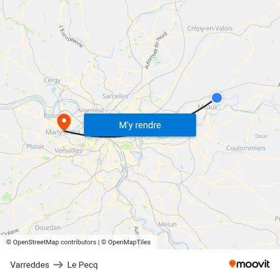 Varreddes to Le Pecq map